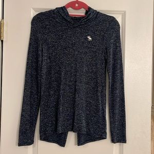 Abercrombie girls long sleeve shirt, navy/heathered gray size 9/10